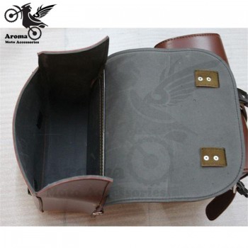 black brown cruise vehicle motorcycle Saddle Bags PU Leather Motorbike Side Tool Pouch Luggage Bag Prince Regal Raptor moto bag