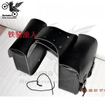 black brown cruise vehicle motorcycle Saddle Bags PU Leather Motorbike Side Tool Pouch Luggage Bag Prince Regal Raptor moto bag