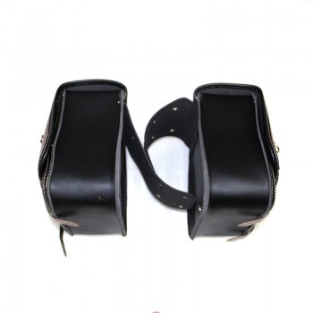 2PCS Skull Logo Motorcycle PU Leathrt Saddle Bag Storage Luggage Bags Tool Bags Pouch For Harley Honda Kawasaki Yamaha Suzuki