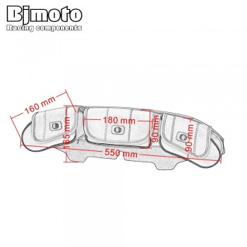 BJMOTO Motorcycle Retro PU Leather Windshield Bag For Harley Electra Street Glide Touring Bike 1996-2013