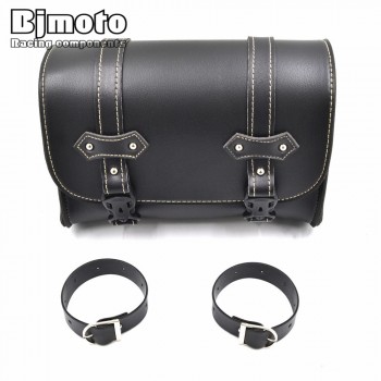 BAG-002  Black Motorcycle PU Leather Saddlebag Saddle Bag Luggage Bag Fit For Harley Sportster XL 883 Hugger Sportster