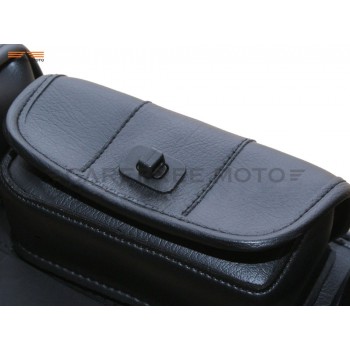 Black 6 Motorcycle Windshield Bag Saddle 3 Pouch Pocket case for Harley Davidson Touring 1996-2013