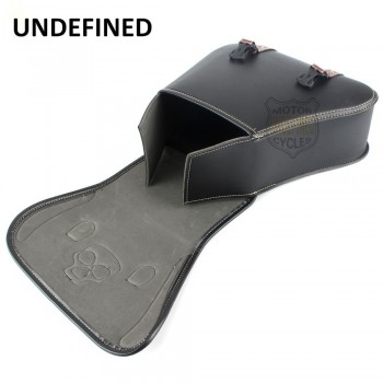 Motocross Leather Skull Side Saddle Storage Bags Tool Luggage Pannier Chopper Bobber Motorcycle For Harley Sportster UNDEFINED