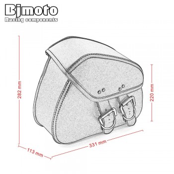 BAG-010-BK Motorcycle PU Leather Saddle Side Tool Bags Saddle Bag for Motorbike Luggage Accessories
