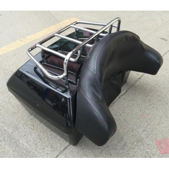 Motorcycle Trunk Tail Box Luggage With Top Rack Backrest For Suzuki Boulevard C50 Volusia 800 C90 M109R C109 Marauder Intruder