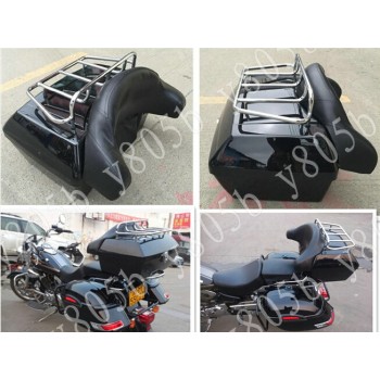 Motorcycle Trunk Tail Box Luggage With Top Rack Backrest For Suzuki Boulevard C50 Volusia 800 C90 M109R C109 Marauder Intruder