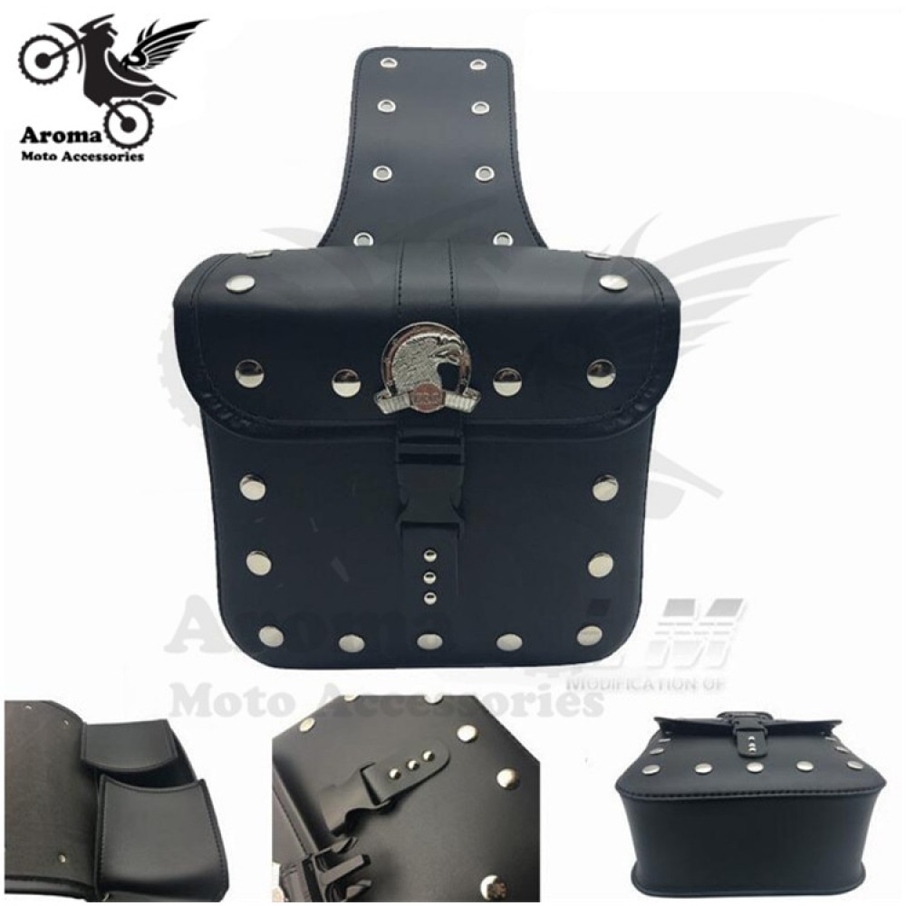 eagle badge emblem motorbike tool pouch scooter tail bag for yamaha harley rivet moto saddle bags luggage motorcycle side bag
