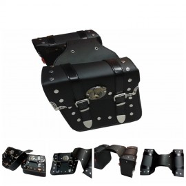 1 pair black eagle cruise rivet PU Leather motorbike bags moto luggage for kawasaki honda suzuki yamaha motorcycle Saddle Bags