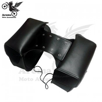 big size leather moto bag with rivet universal for honda suzuki yamaha Harley motorbike luggage bag cruise motorcycle saddle bag