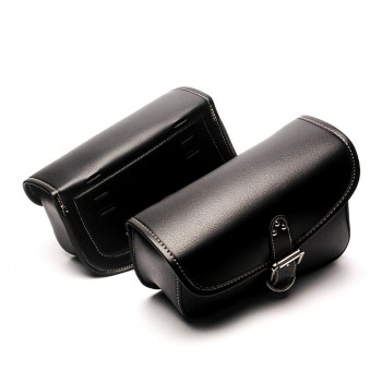 Triclicks Motorcycle PU Leather Tool Bag Left Right Luggage Bag Universal Saddlebag Saddle Bag For Harley Sportster XL 883 1200