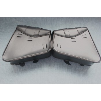 Pair New Motorcycle Left Right Saddle Side Bags Motor PU Leather Tool Bags For Universal Sportster Chopper Bike