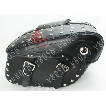 Motorcycle PU Leather Side Bag Saddle Bags For Street Bike Dual Sport Bike Chopper Custom Cruisers Motorcycle Bike ATV