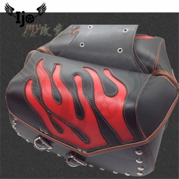 Motorcycle side bag general bag side box hanging box saddle bag professional leather for kawasaki honda Motorcycle Bag