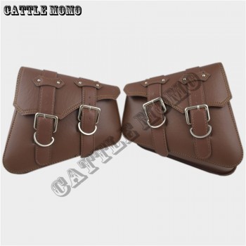 PU Leather Motorcycle Saddle Bags Side Bag Brown/Black Motor Chopper Bike Tool Bag for Sportster XL883 XL1200 Motorcycle Bags