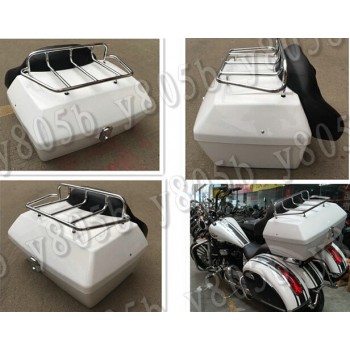 White Tail Box Luggage With Top Rack Backrest For Honda Rebel CMX 250 CA125 250 450 Gold Wing  GL1500 1800 SHADOW ACE VLX DLX