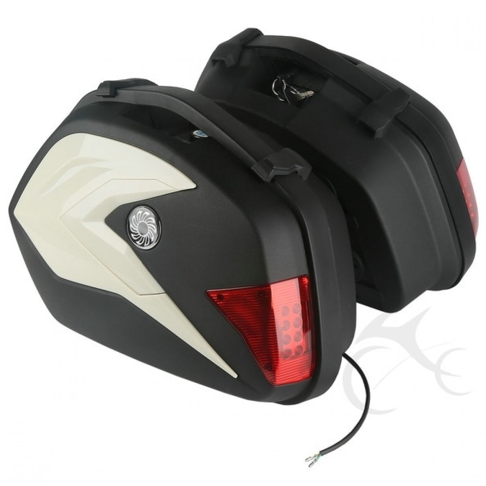 Hard ABS Saddlebags Saddle Bags With Light For KTM 125 200 DUKE 2012-2015 13 14
