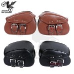 1 pair PU Leather motorbike side bags luggage motorcycle saddle bags cruise for honda suzuki yamaha Harley Davidson moto bag
