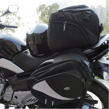 BRAND AMU Motorcycle Saddle Bags Motobiker Rear Edging bag Motocross Helmet Bag Knight Rain Tail Luggage Oxford Bags