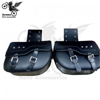 top quality rivet leather scooter saddlebag motorbike side bags moto saddle bag for Harley Davidson XL883/1200 motorcycle bag