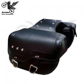 top quality rivet leather scooter saddlebag motorbike side bags moto saddle bag for Harley Davidson XL883/1200 motorcycle bag