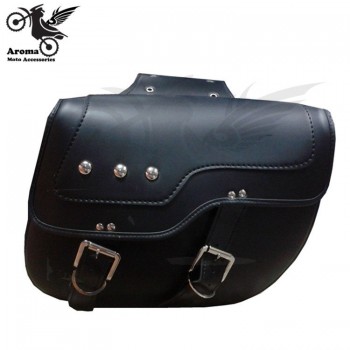 top quality rivet leather scooter saddlebag motorbike side bags moto saddle bag for Harley Davidson XL883/1200 motorcycle bag