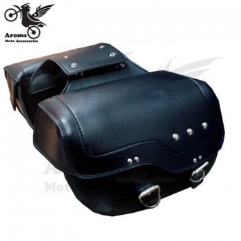 top quality rivet leather scooter saddlebag motorbike side bags moto saddle bag for Harley Davidson XL883/1200 motorcycle bag