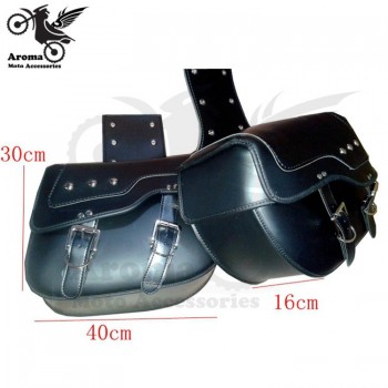 top quality rivet leather scooter saddlebag motorbike side bags moto saddle bag for Harley Davidson XL883/1200 motorcycle bag