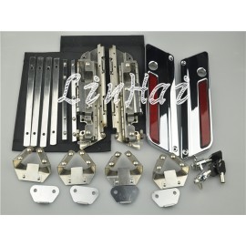 Motorcycle Chrome Saddlebag Lids Hardware locks  Latch Set Cover fits for Harley Touring Models Road King Electra New