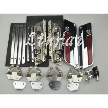 Motorcycle Chrome Saddlebag Lids Hardware locks  Latch Set Cover fits for Harley Touring Models Road King Electra New