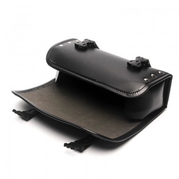 Triclicks Motorcycle Saddlebag Roll Barrel Bag Storage Tool Pouch Handlebar Bags Black Luggage Leather Saddle Bag For Harley New