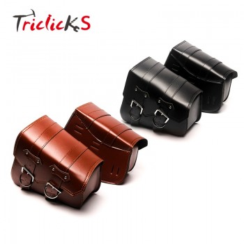 Triclicks PU Leather Saddlebag Motorcycle Saddle Bags Lamp;R Side Storage Motorbike Side Tool Bag For Harley Sportster XL883 XL1200