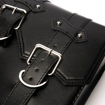 Triclicks PU Leather Saddlebag Motorcycle Saddle Bags Lamp;R Side Storage Motorbike Side Tool Bag For Harley Sportster XL883 XL1200