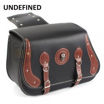 Motorbike Leather Skull Side Saddle Storage Bag Tool Luggage Pannier Universal For Harley Kawasaki Honda Yamaha Suzuki UNDEFINED