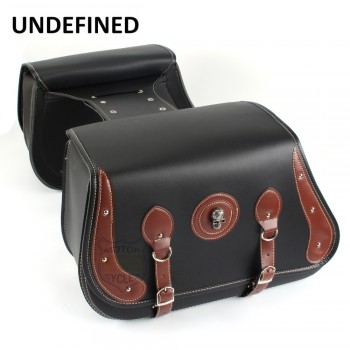 Motorbike Leather Skull Side Saddle Storage Bag Tool Luggage Pannier Universal For Harley Kawasaki Honda Yamaha Suzuki UNDEFINED