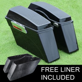 Black 6x9 Speaker Hard Saddlebags+Lid Latch For Harley Road King Road Street Glide 94-13