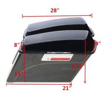 Black 6x9 Speaker Hard Saddlebags+Lid Latch For Harley Road King Road Street Glide 94-13