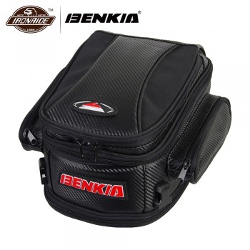 BENKIA Motorcycle Bags Helmet Tail Bags Motorcycle Luggage Bags Moto Handbag Black Motorbike Travel Touring Riding Saddlebag