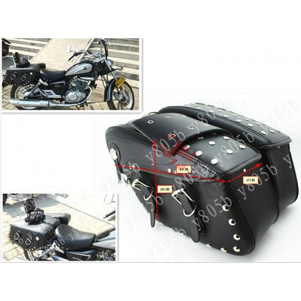 Motorcycle PU Leather Side Bag Saddle Bags For Honda Shadow  ACE Steed VLX 400 600 1100 DLX VTX1300 1800 Magna VF 250 750