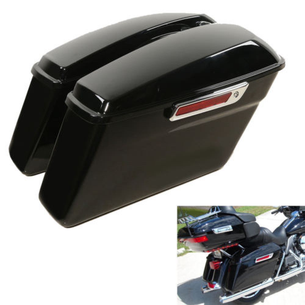 Vivid Hard Saddle Bags Trunk W/ Latch keys For Harley Touring Models Electra Road King Street Glide FLT FLHT FLHR FLHX 2014-2018
