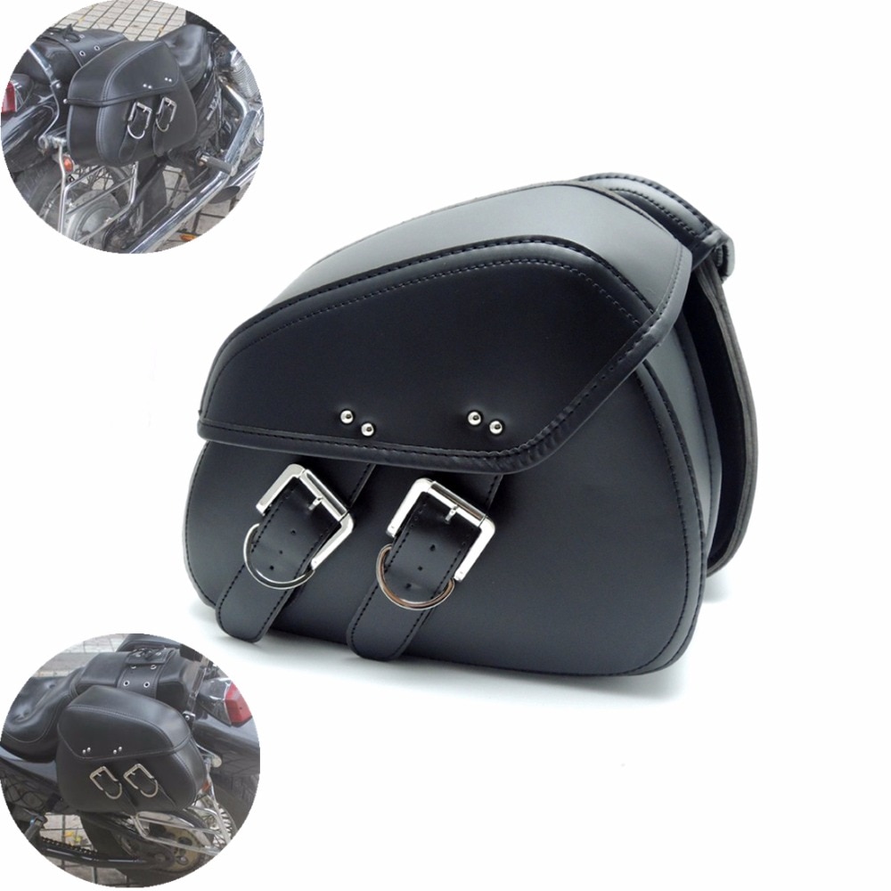 Motorcycle PU Leather Saddle Bags Side Tool Pouch Luggage Bag for Harley Sportster Touring Cruiser Motorcycle accessories