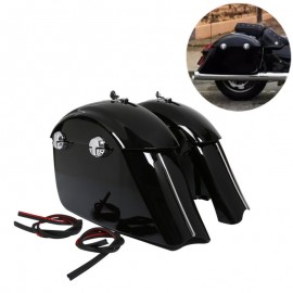 Gloss Black Saddlebag W/ Electronic Latch Assembly For Indian Roadmaster Springfield Chieftain 14-18 Limited 17-18