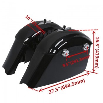 Gloss Black Saddlebag W/ Electronic Latch Assembly For Indian Roadmaster Springfield Chieftain 14-18 Limited 17-18