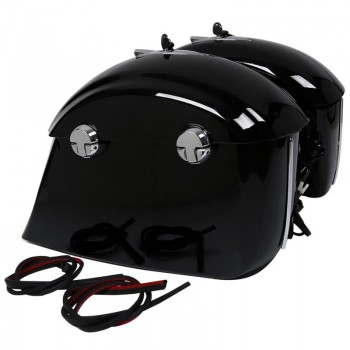 Gloss Black Saddlebag W/ Electronic Latch Assembly For Indian Roadmaster Springfield Chieftain 14-18 Limited 17-18