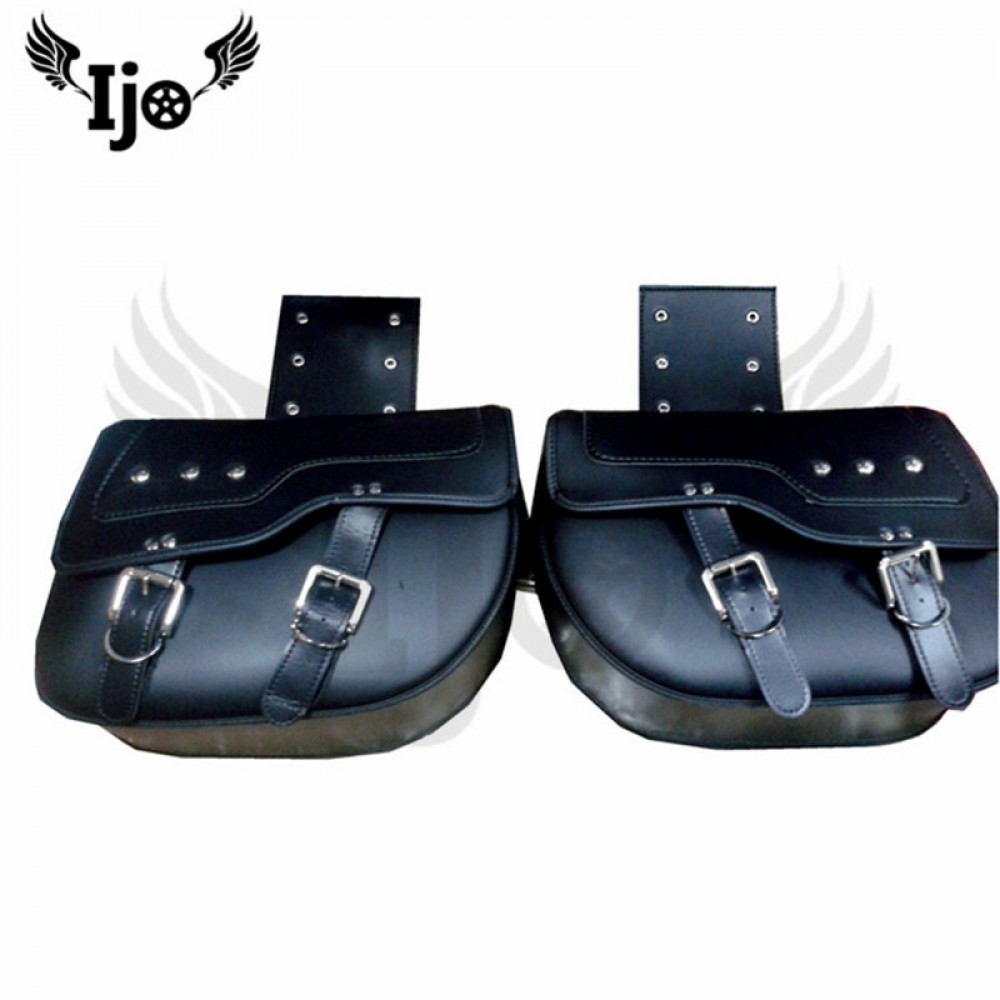 1piece Motorcycle PU Leather Saddle Bags Side Tool Bag Panniers Luggage SaddleBags Universal For Harley BMW Motocross Bags