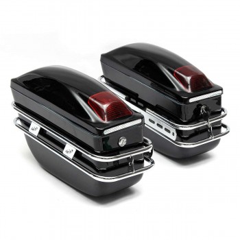 Mofaner 1 Pair Waterpooof Motorcycle Saddle Bags Retro Large Capacity Motorbike Rear Bags for Harley-Davidson For Honda Cafe