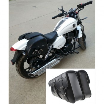 Black Brown Motor PU Leather Side Bag Saddle Bags for  XL883 XL1200XL883 XL1200 Universal Sportster Chopper Bike