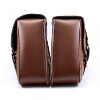 Black Brown Motor PU Leather Side Bag Saddle Bags for  XL883 XL1200XL883 XL1200 Universal Sportster Chopper Bike