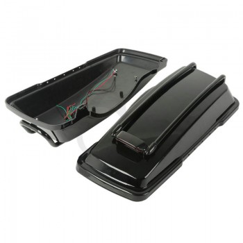 SaddleBag Lids W/ Lighted Top Rail For Harley Touring ultra street electra glide 94-13