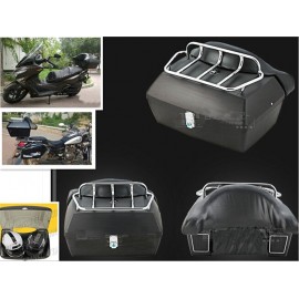 Matte black Trunk Tail Box Luggage With Top Rack Backrest For Harley Davidson Sportster XL883 1200 48 Dyna Wide Glide Softail