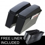 ABS 6x9 Speaker Hard Saddlebags+Lid Latch For Harley Road King Road Street Glide 94-13
